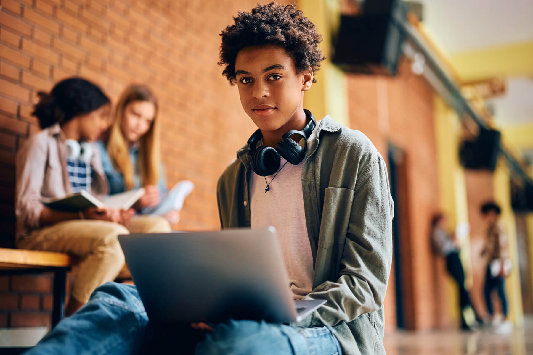 Black High School Student Using Laptop And Looking 2023 11 27 05 36 03 Utc