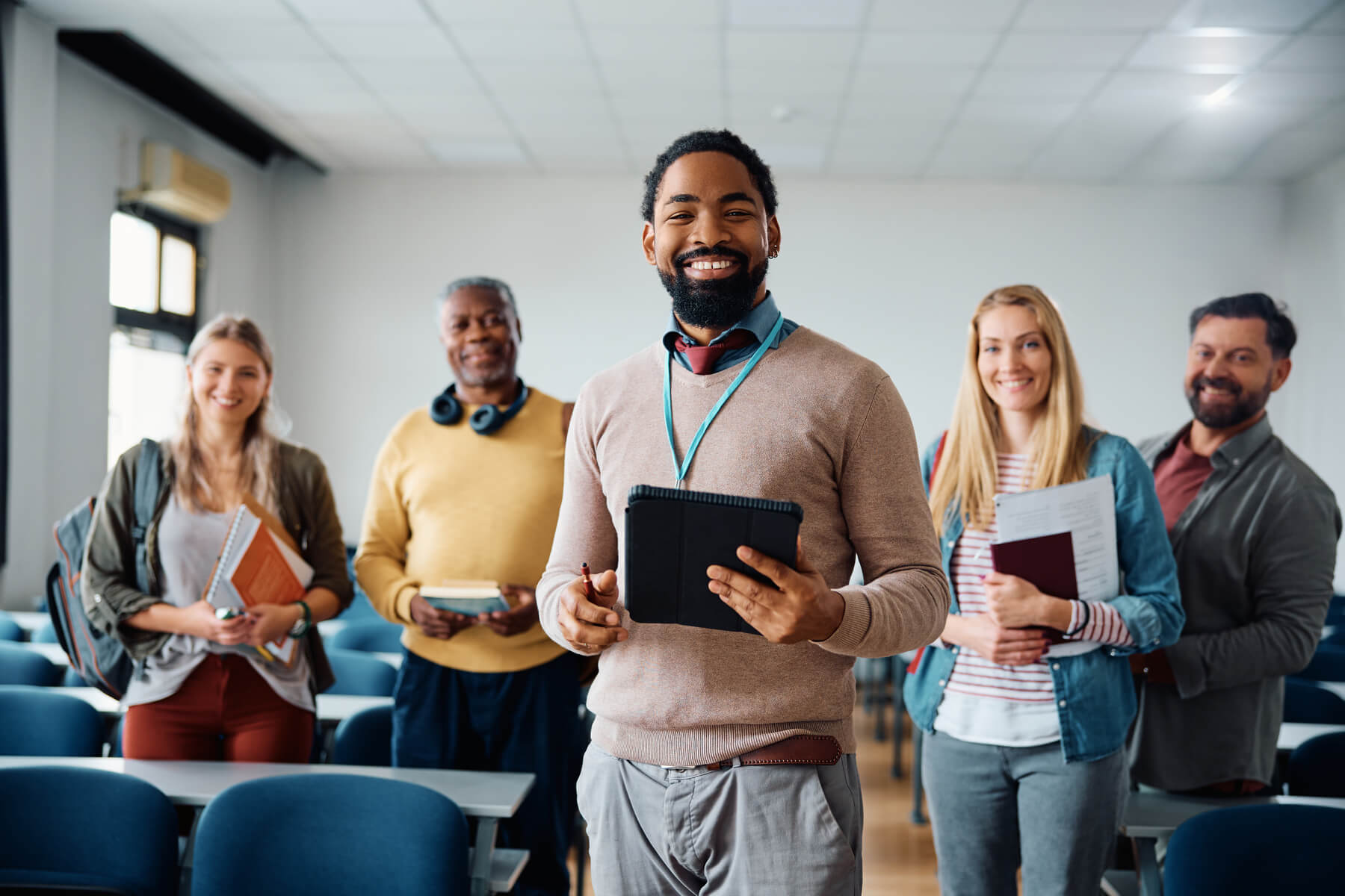 Happy Black Professor And His Adult Students In Le 2023 11 27 05 26 38 Utc